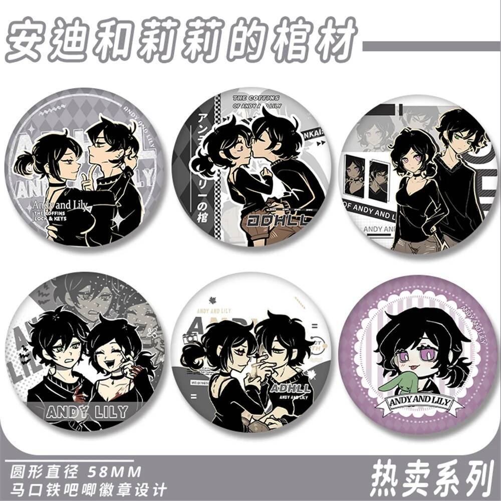 เกม โลงศพของ Andy และ Leyley คอสเพลย์ COSTUME Badge Pin SPTE Tinplate เข็มกลัด Prop