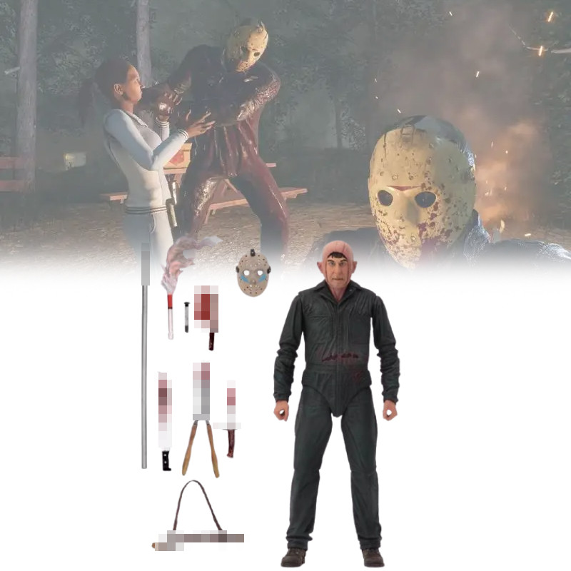 Friday 13th The Jason Roy Burns Pvc Action Figure พร้อมข้อต่อข้อต่อข้อต่อข้อต่อสําหรับและแฟนแสดง