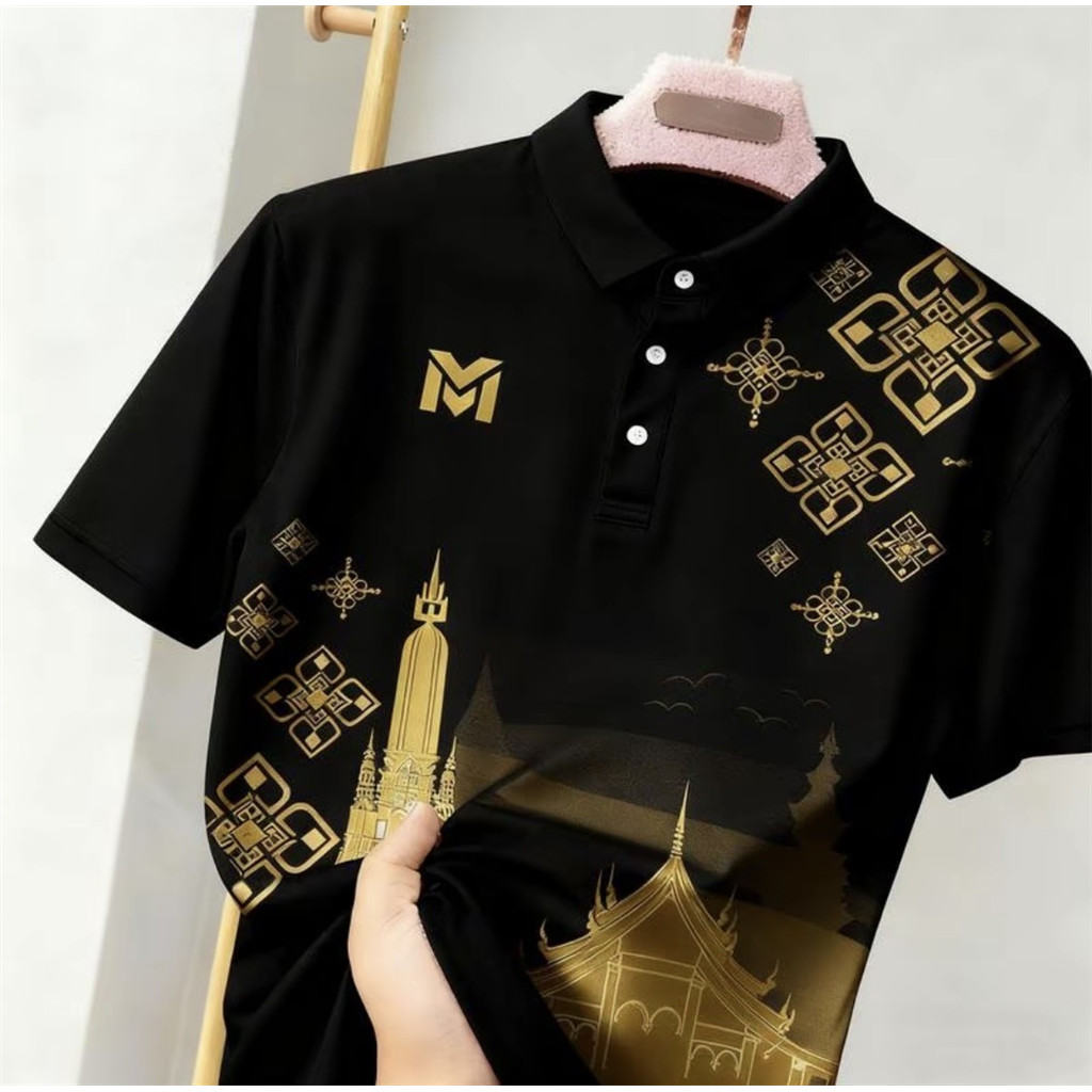 BOHEMIAN FLORAL PRINT HAWAIIAN SHIRT, สีผู้ชาย BLOCK LAPEL SHORT SLEEVE, CASUAL VACATION STYLE‌