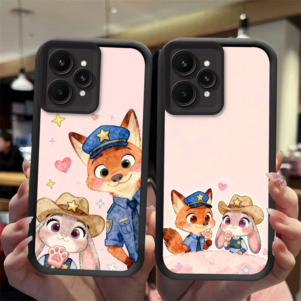 J-14 Zootopia ดำขาวชมพูเคสโทรศัพท์หรับ Realme 9i V23i C35 C31 Q5i 10 V23 5G