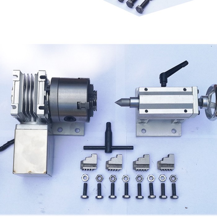 CNC Engraving Machine Rotation Axis A Axis Fourth Axis Tailstock with 3/4 Claw 80/100/130MM Chuck f