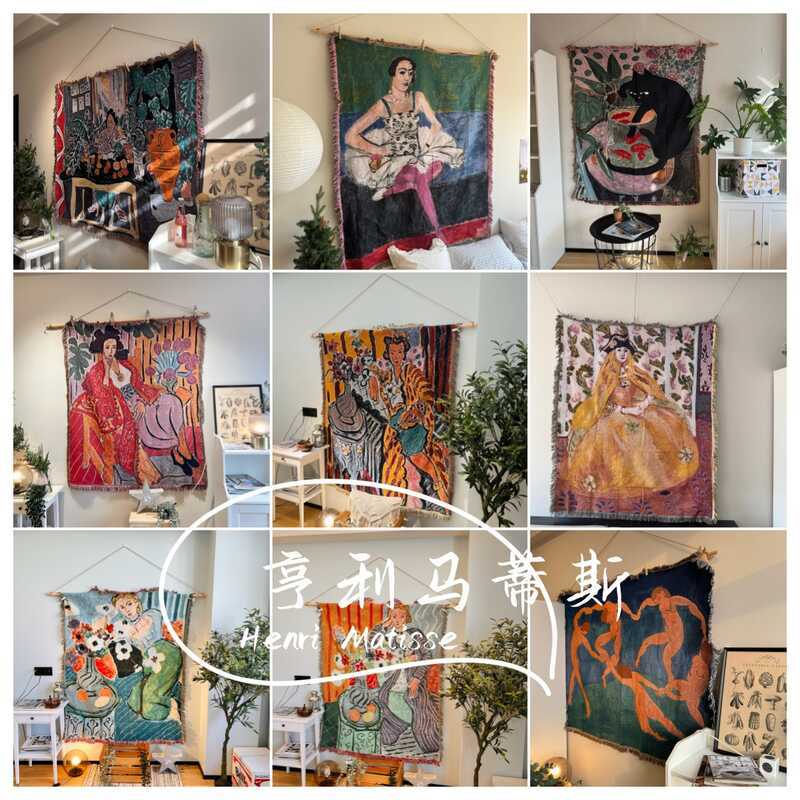 OZON Matisse กีตาร์ผู้หญิง Tapestry ผ้าห่มโซฟาผ้าห่ม