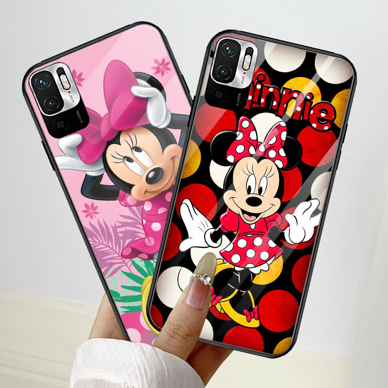 B-21 Minnie Mouse Casing สําหรับ Redmi Note SE 10 11 11S 10T 2022 Pro 5G Tempered Glass Case