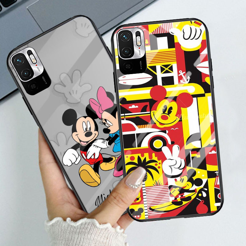 T-22 Mickey Minnie Mouse กระจกนิรภัยสําหรับ Redmi หมายเหตุ SE 10 10T 11 11S 2022 Pro 5G กรณี