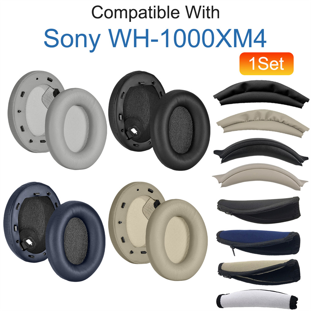 1 ชุดแผ่นรองหูฟังเปลี่ยนสําหรับ Sony WH-1000XM4 หูฟังชุดหูฟังแผ่นรองหูฟังแถบคาดศีรษะเบาะ