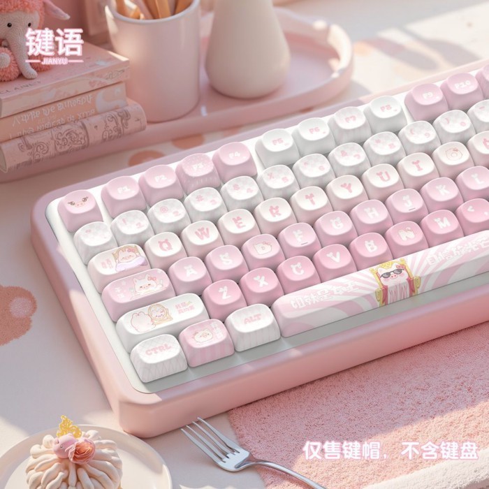 Keyword: Piggy Work Note Keycap น่ารักการ์ตูนสาวระเหิด PBT Keycap ดัดแปลงจาก RK Kezhi