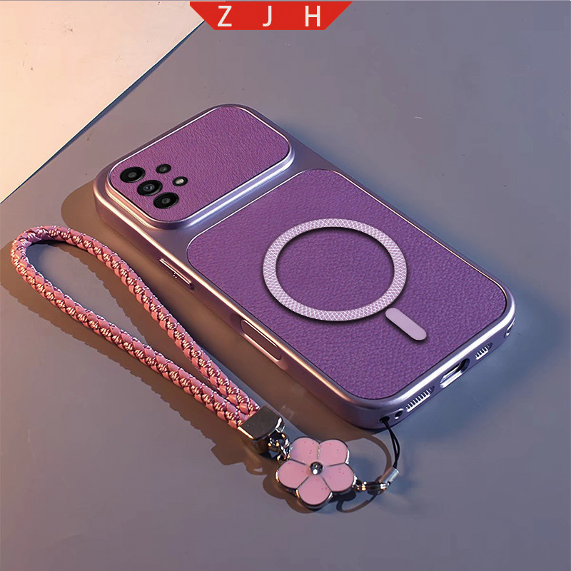 เหมาะสําหรับ Samsung A32 A52 A52S A53 A73 4G 5G เคสโทรศัพท์ออกแบบใหม่พร้อมตารางสีวงกลมและกันกระแทกกรอบใหญ่กรณี Lanyard CSCX06