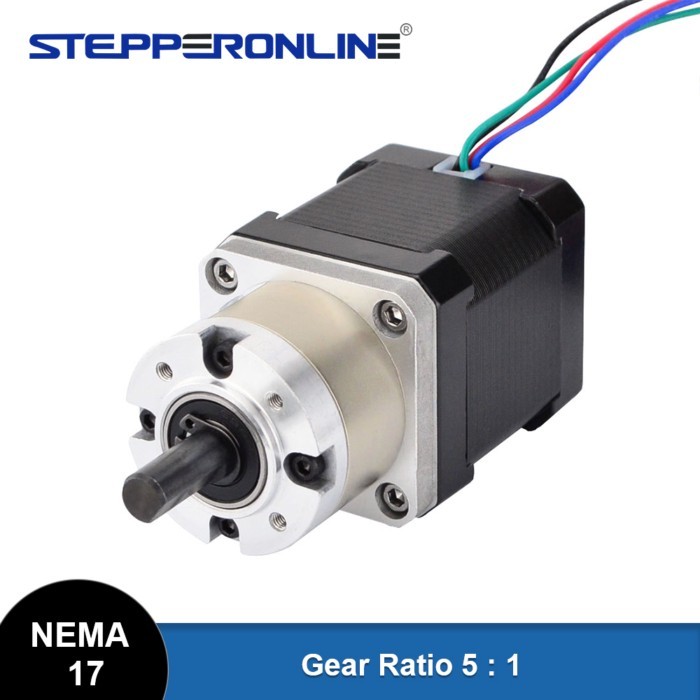 STEPPERONLINE Nema 17 Stepper Motor 5:1 Planetary Gearbox High Torque Nema17 Geared Stepper Motor 1