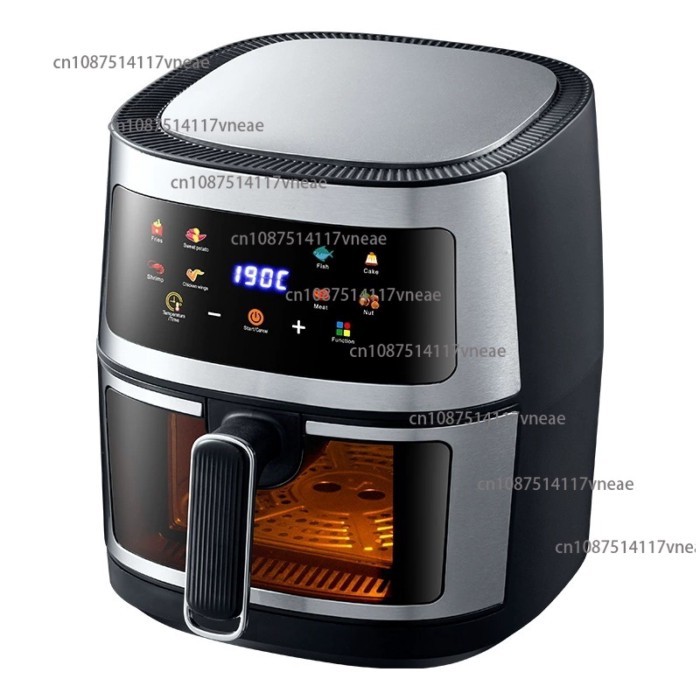Multi-Function Air Fryer 8L Large Capacity Stainless Steel Touchscreen Electric Oven Home Breakfast