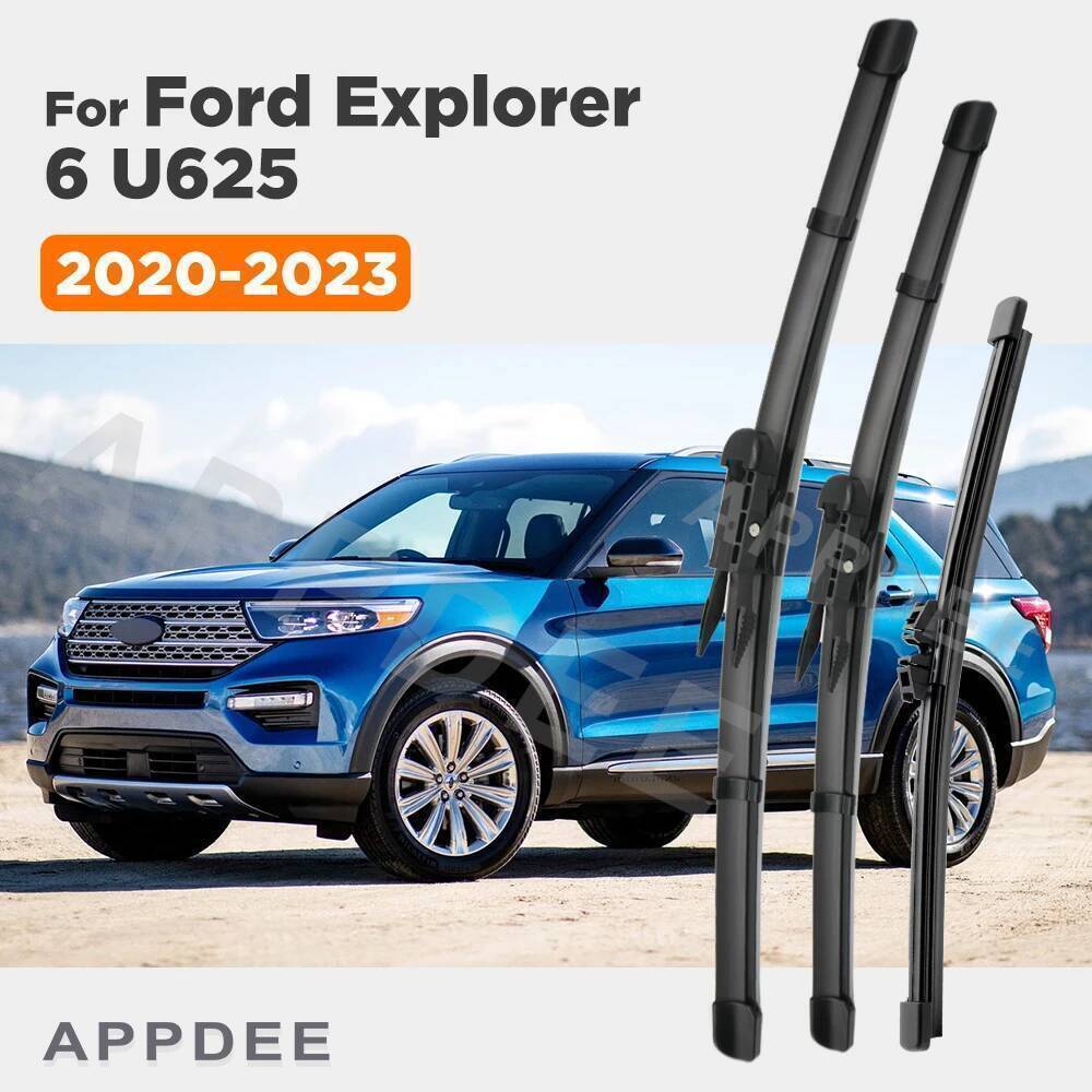 APPDEE Wiper สําหรับ Ford Explorer 6 U625 2020-2023 2021 2022 Wiper ใบปัดน้ําฝนด้านหน้าและด้านหลังใบ