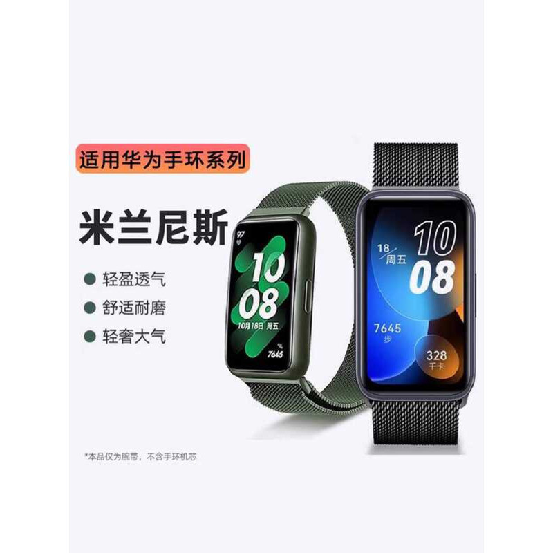 เหมาะสําหรับสร้อยข้อมือ Huawei 7 สายแม่เหล็กโลหะสายเหล็ก LEA-B19/LEA-B29 สายรัดข้อมือ Milanese สมาร์