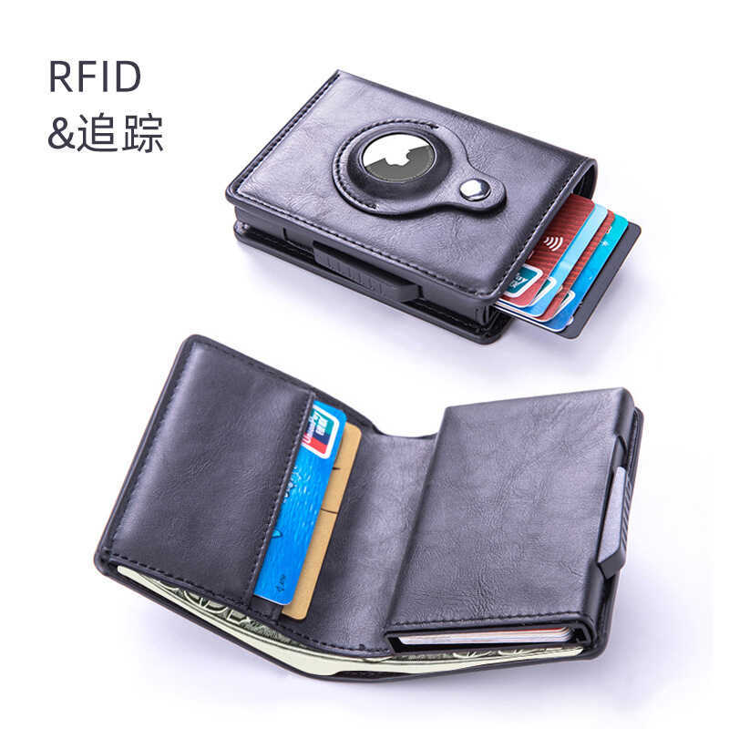 AirTag Tracking Multifunctional Card Holder Wallet RFID Anti-theft Brush Clip High-End Business