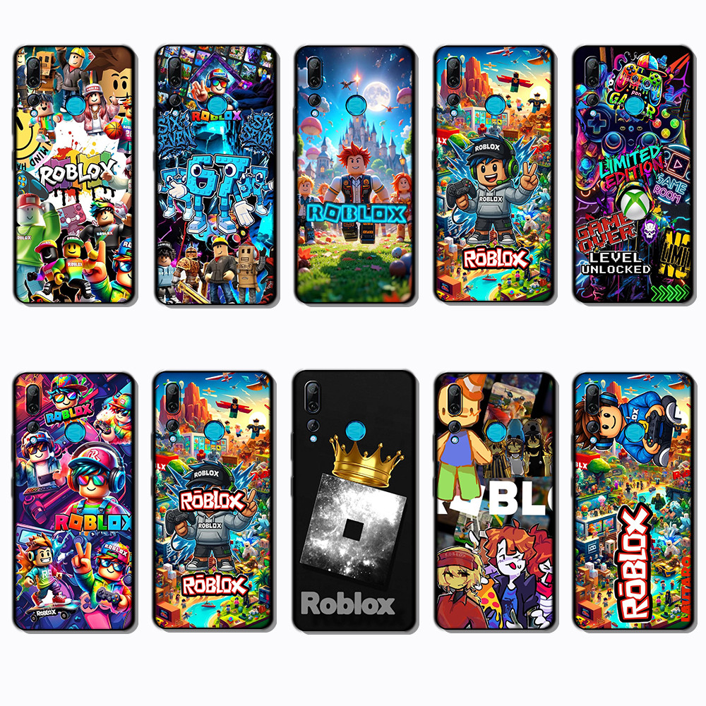 เคสโทรศัพท์สีดําแบบนุ่มสําหรับ Huawei Mate 10 20 Pro Nova 7 P10 P20 Y5P Y8P Roblox caseg