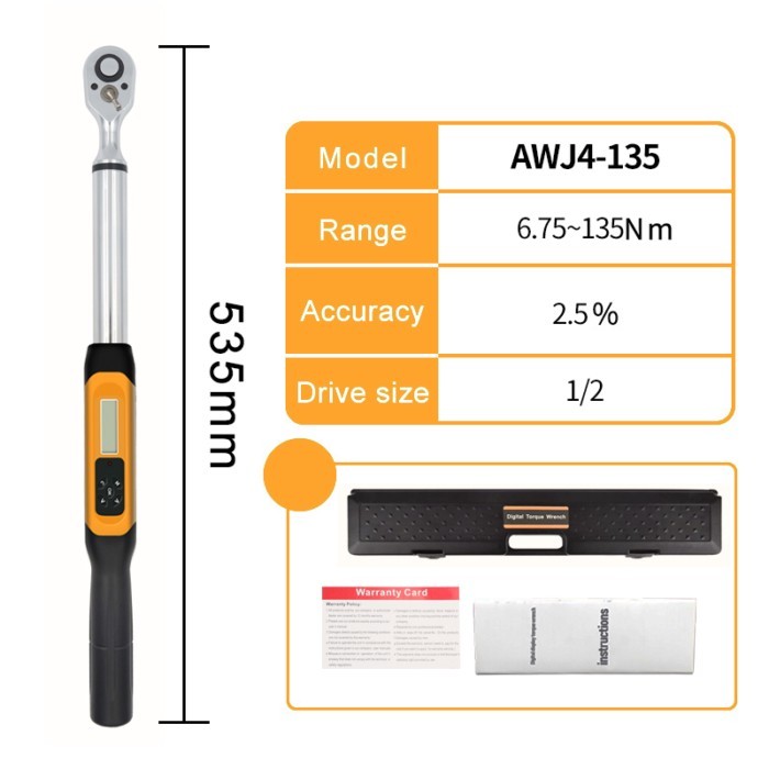 ALIYIQI AWJ4-135N.M 99.57FT.LB 1195IN.LB 1376.61KGF.CM 1/2 Economical High Precision Digital Displa
