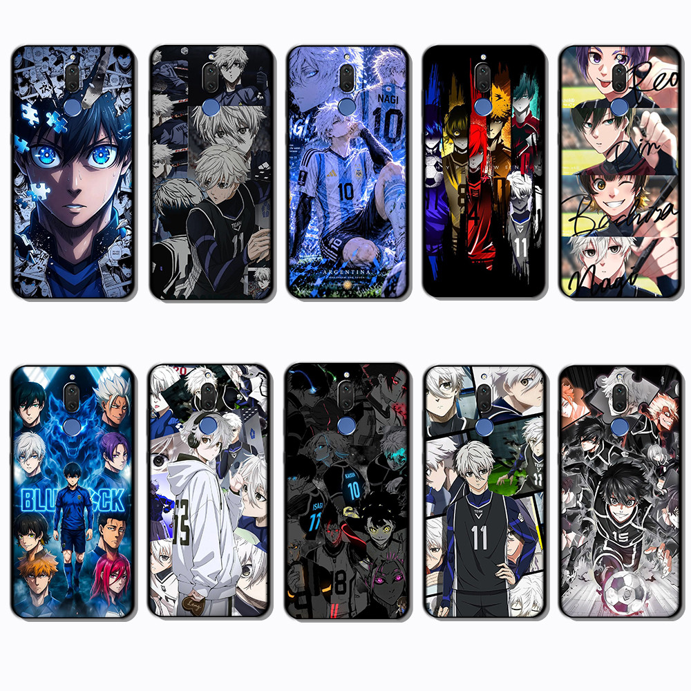 เคสโทรศัพท์สีดําแบบนุ่มสําหรับ Huawei Nova 2 Lite 2i 3 3i 4E 5i 5T 7 SE 8i BLUE LOCK caseg