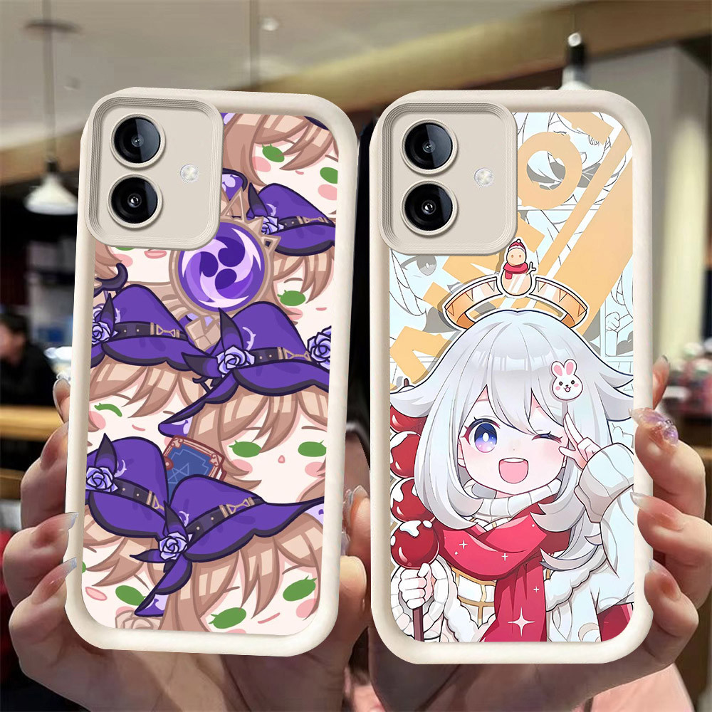 J-37 Genshin Impact ดำขาวชมพูเคสโทรศัพท์หรับ VIVO IQOO Y02T U5 Z6 U5E Y75 Y02 Y02A 5G