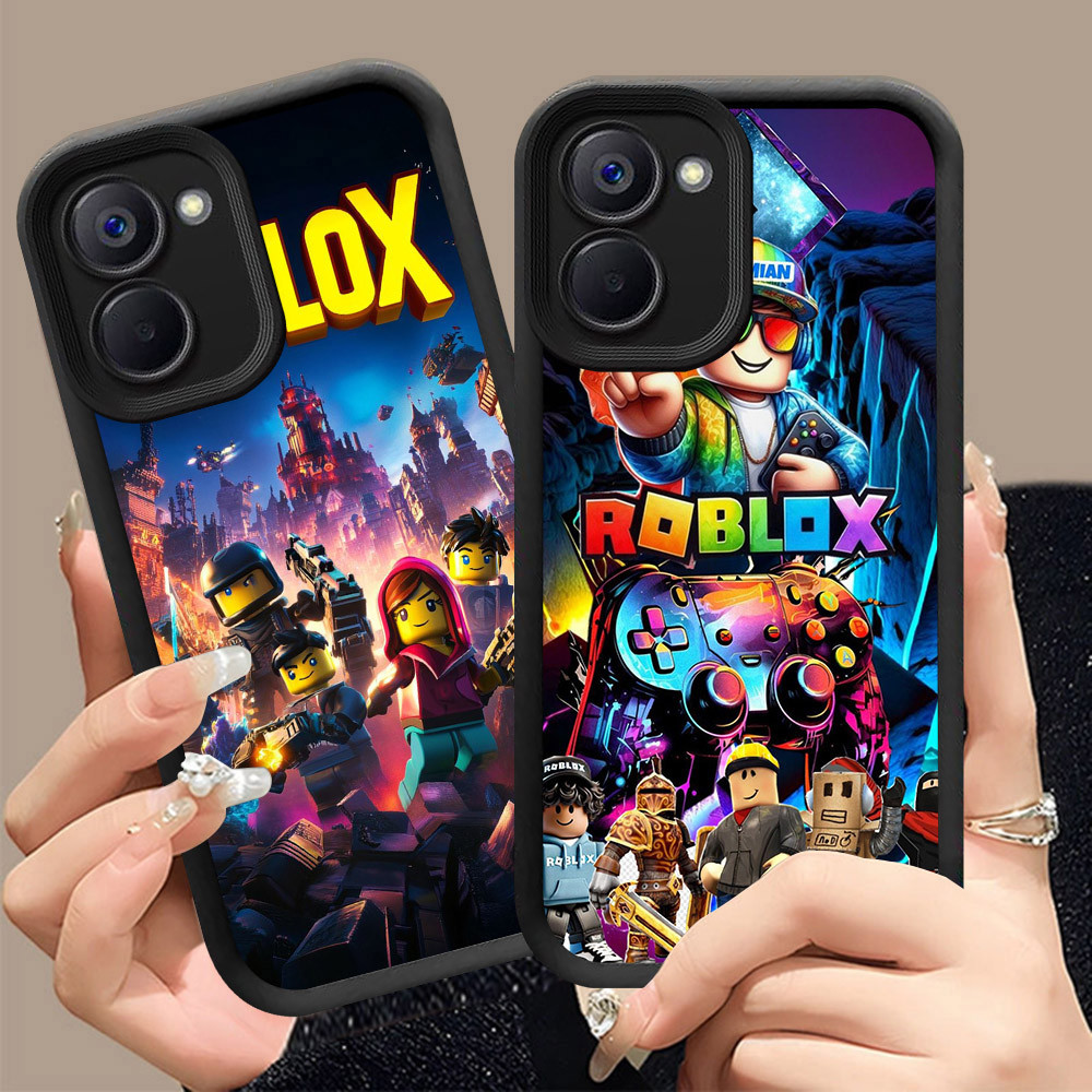 Q-24 Roblox ขาวดำเคสโทรศัพท์หรับ VIVO IQOO Y03T Y18S Z9 T3 Y03 Y18i Y18 LITE ปกสีชมพู