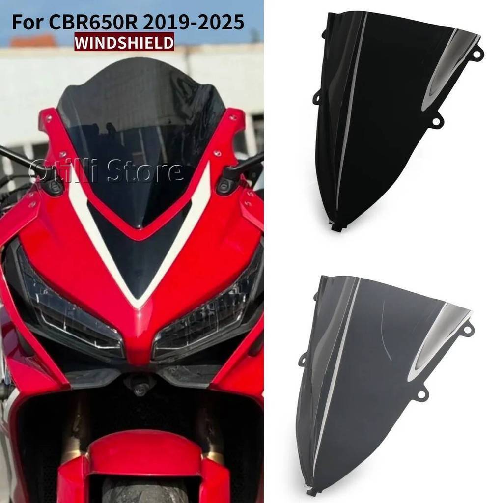 CBR650R รถจักรยานยนต์กระจกกระจกหน้าจอลม Fairing สําหรับ CBR650 R CBR 650 R 650R 2019-2025 Double Bub