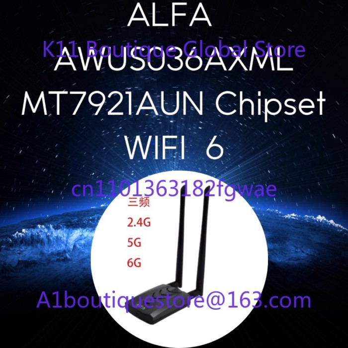 ALFA AWUS036AXML MT7921AUN WIFI 6E Tri-band Network Card