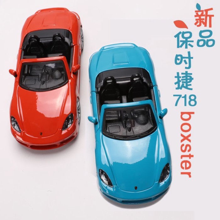 BIMIGO 1: 24 Porsche 718 boxster จําลองรถสปอร์ตโมเดลของเล่นของขวัญเครื่องประดับ