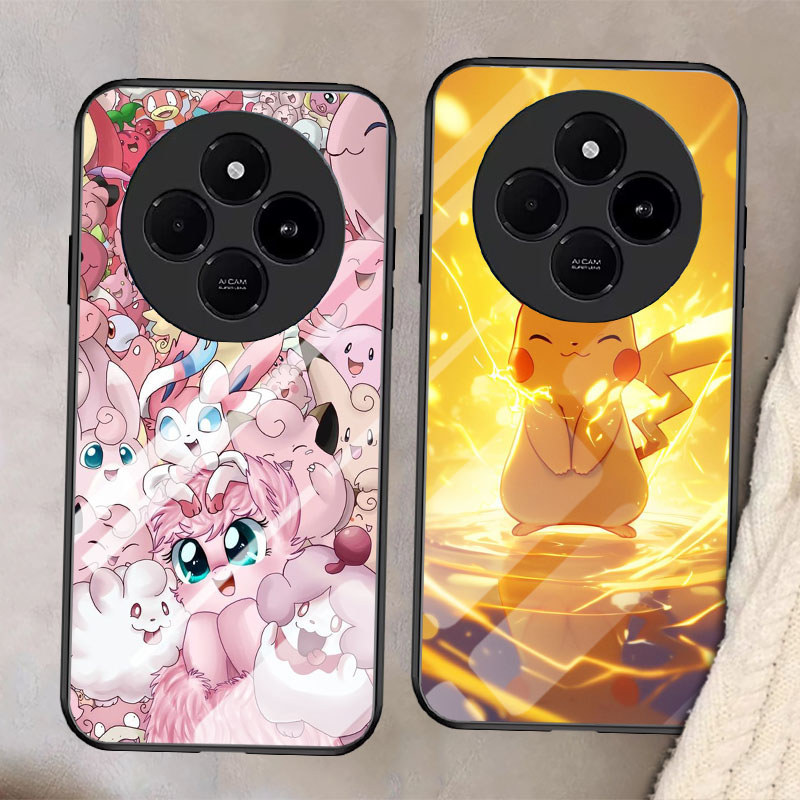 G-27 Pokemon Pikachu กระจกนิรภัยสําหรับ Xiaomi POCO X3 C3 NFC C31 C75 X8 Pro Max กรณี
