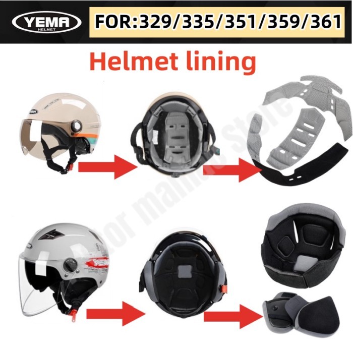 YEMA Electric Motorcycle Helmet Inner Lining Breathable and Sweat-absorbing Summer Half Helmet Inne
