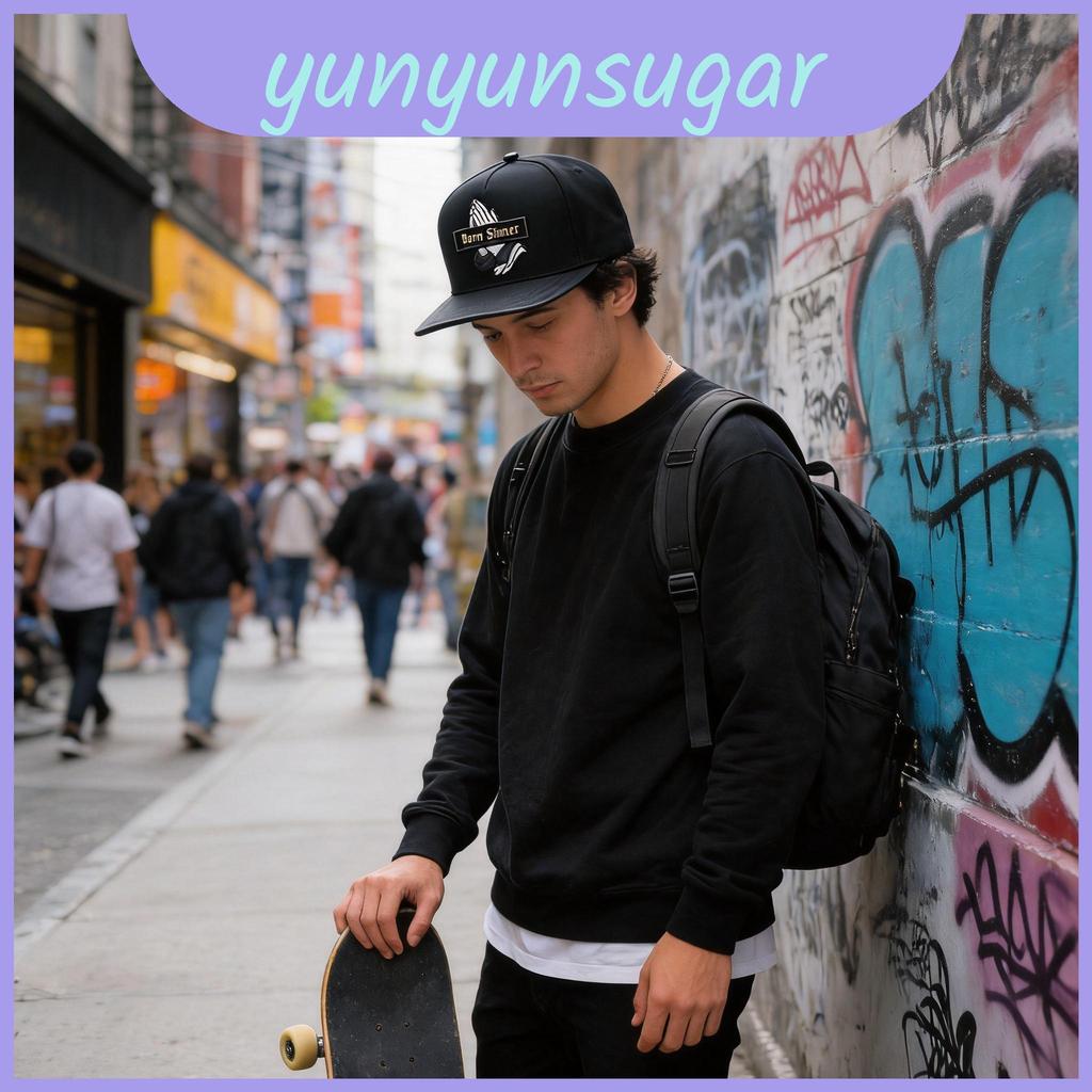 Sinner หมวกสีดําสวดมนต์หมวกเบสบอลผ้าฝ้ายน้ําหนักเบาพร้อมรายละเอียดปักสําหรับผู้หญิงผู้ชายและ