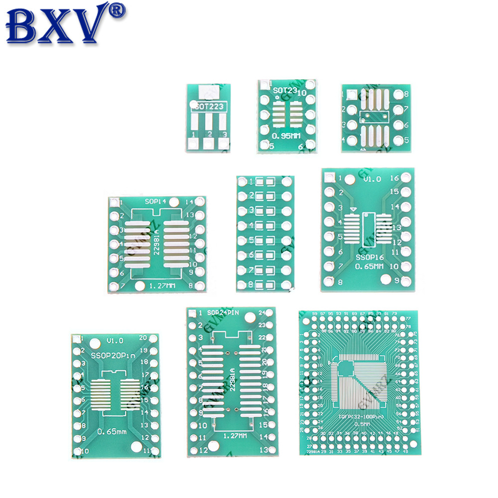 SMD ถึง DIP PCB อะแดปเตอร์ชุดสําหรับ 0402/0603/0805 SOT23 SOT89 SOP TSSOP QFP IC Conversion