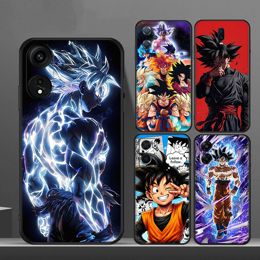 สําหรับ OPPO A57E A58 A58X A59 F1s A60 A74 A76 A77 F3 A78 A79 Dragon Ball 8Y14 นุ่มสีดํา TPU เคสโทรศ