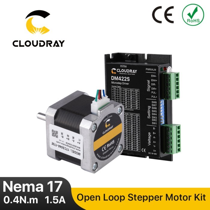 Cloudray Nema 17 Open Loop Stepper Motor Driver Kit 0.4N.m 1.5A Stepper Driver 1.0A-5.0A 18-50VDC f