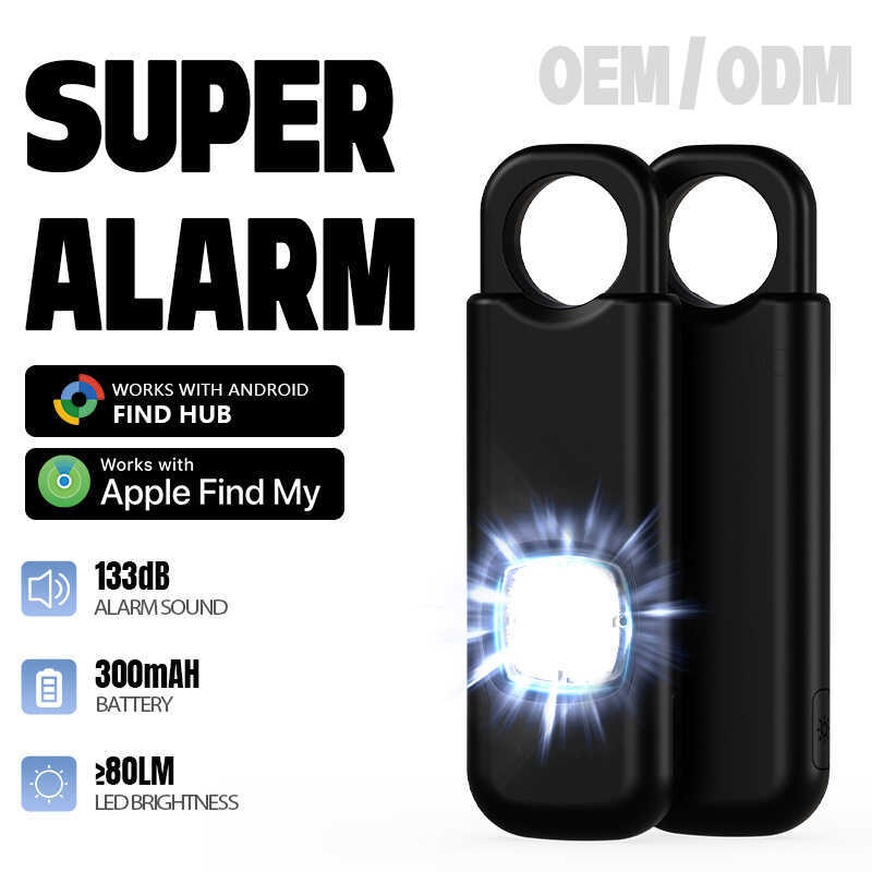 133dB Latch Alarm Anti-Wolf Self-Defense Personal Alarm LED Strobe Lighting ชาร์จแบบพกพา