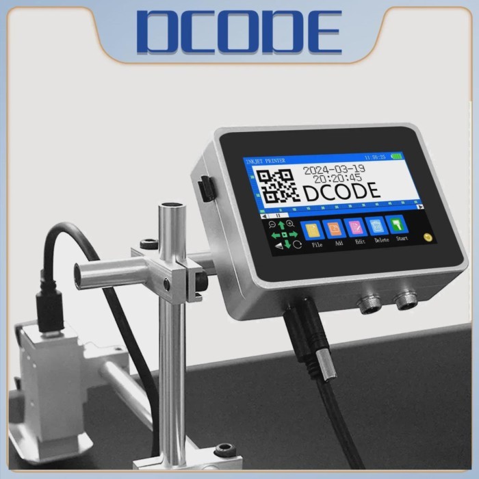 DCODE 150PLUS 12.7/25.4mm Online Printer Thermal Inkjet Printer QR Barcode Batch Number Image Logo
