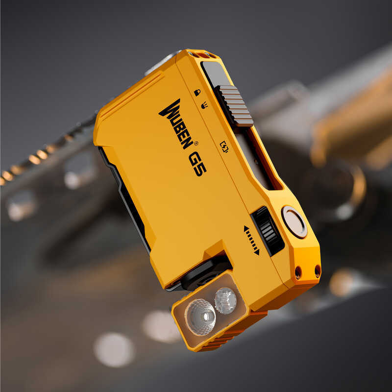 G5 สีเหลือง WUBEN EDC ไฟฉาย 400 Lumens TYPE-C ชาร์จใหม่ได้