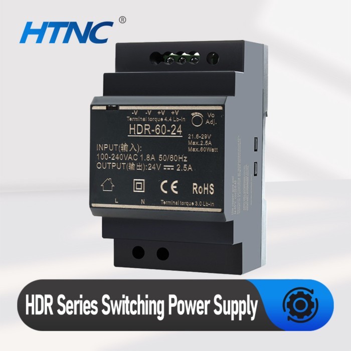 Rail Type Power Supply HDR 60W 5V 12V 15V 24V 48V Industrial DIN Single Group Output Transformer 10