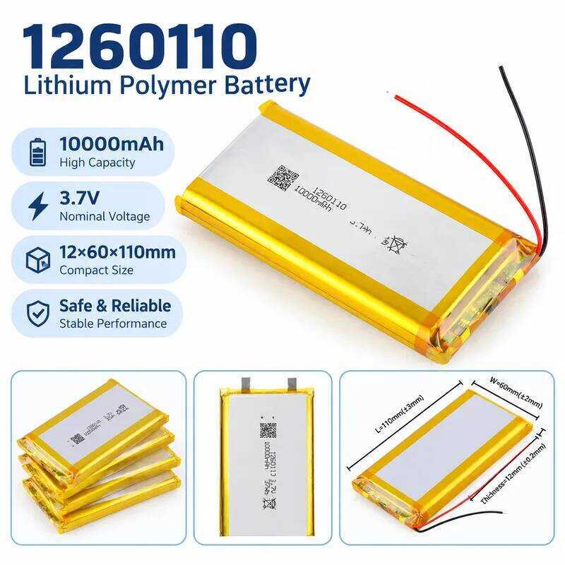 000Mah 1260110 Rechargeable Polymer Lipo Li-Po Battery For Toy Power Bank GPS Laptop Camping Lights