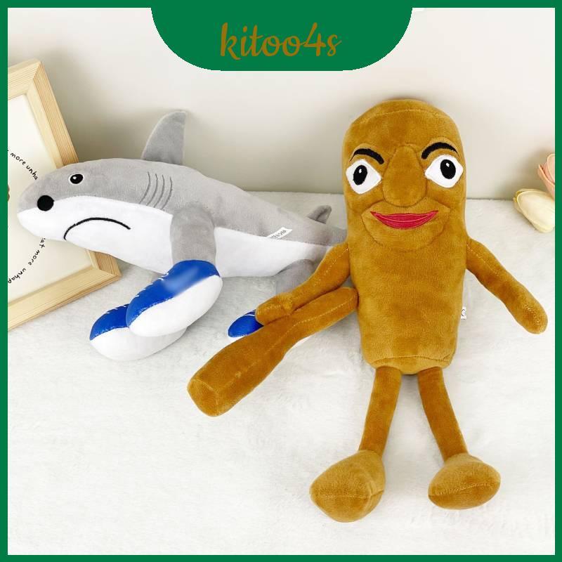 Shark ตุ๊กตาสัตว์ Plushie Plushie พร้อม Pp Cotton Filling ขนสั้นสําหรับไอเดียของขวัญ