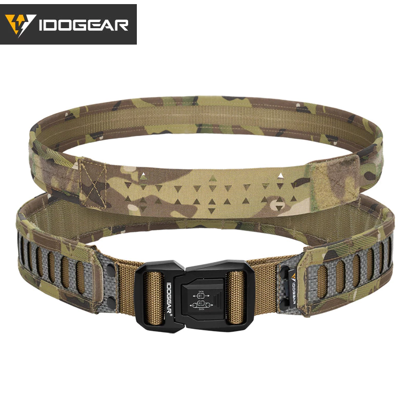 IDOGEAR Tactical Tegris Belt 2"หัวเข็มขัด 1000D Nylon Hard Lightweight MOLLE เข็มขัดยุทธวิธีปรับได้ 3442