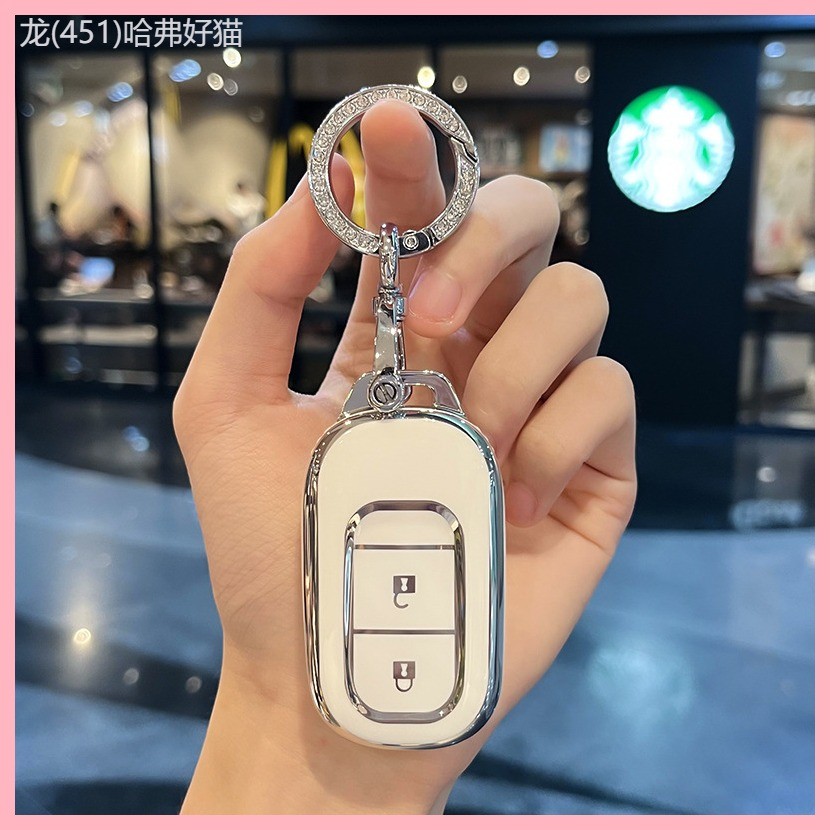 【2023-2025】 รูปภาพที่ใช้งานได้ xrv ฝาครอบกุญแจสำหรับผู้หญิง 2023 ใหม่ crv binzhi zrv หัวเข็มขัดรถเค