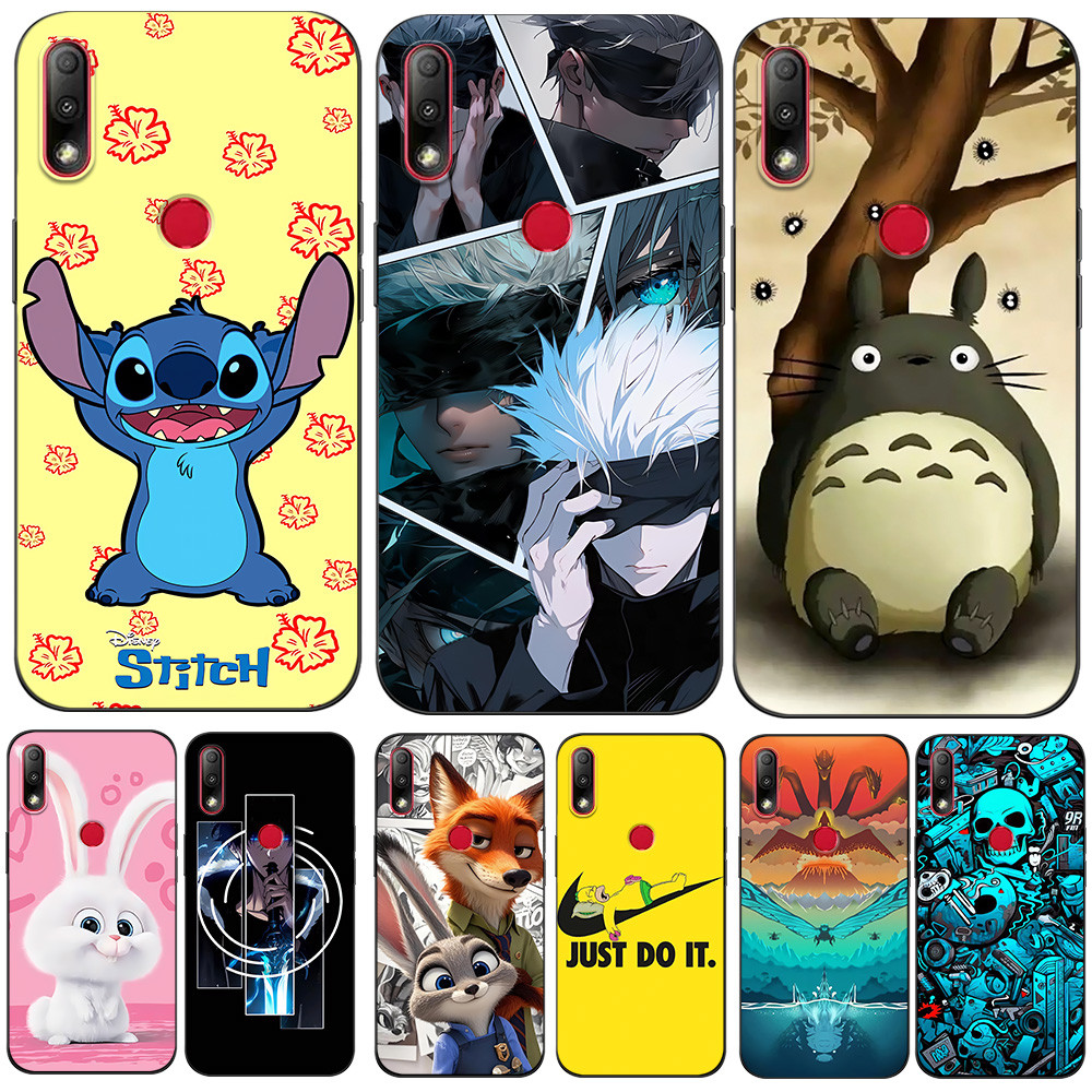 สําหรับ ASUS Zenfone max ZB634KL เคสโทรศัพท์ฝาหลังซิลิคอนสีดํา Tpu ตลก Stitch กระต่ายน่ารักแฟชั่น Ju