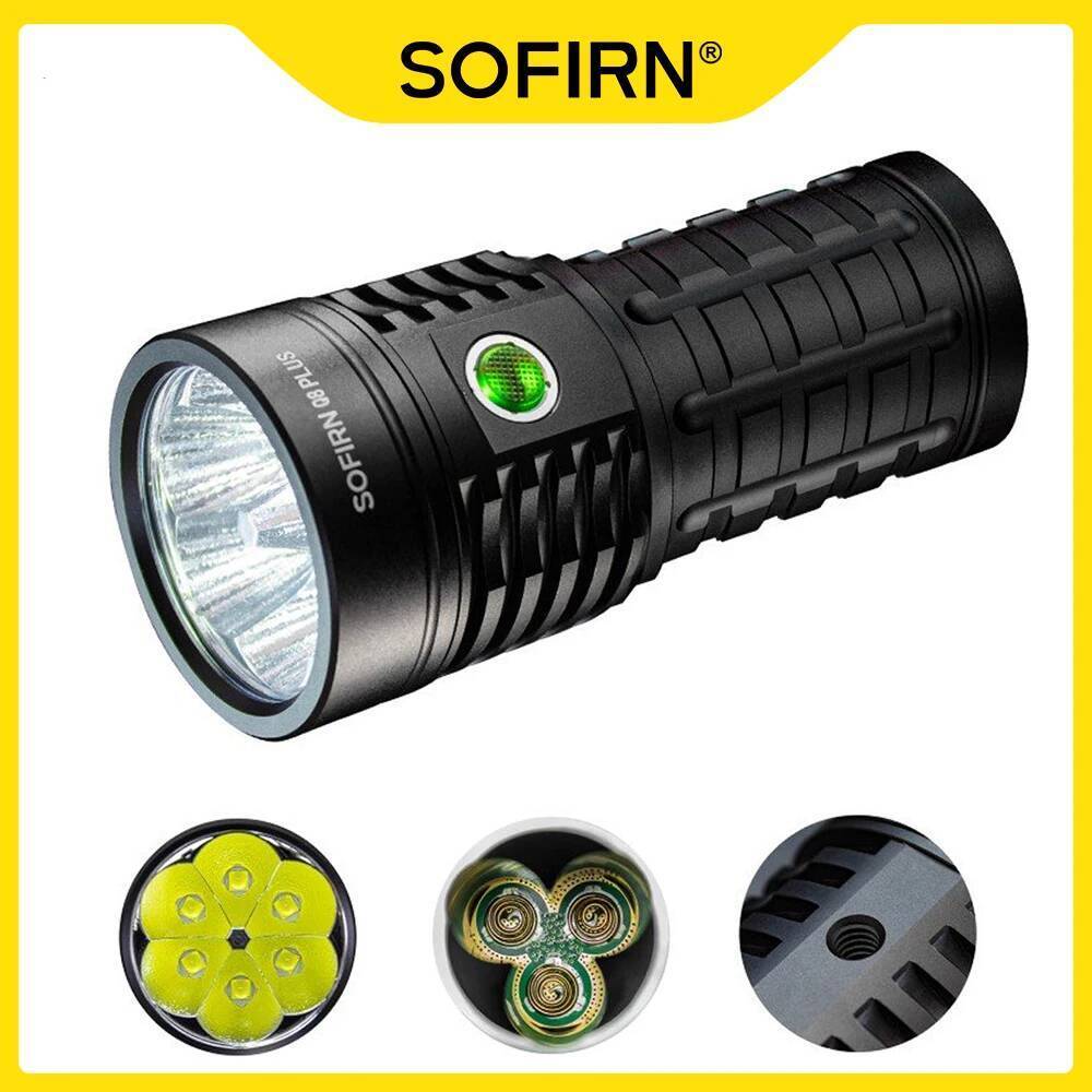 Sofirn Q8 Plus LED ไฟฉาย ความสว่างสุดขั้น 16000lm, ชาร์จ USB-C, รองรับ Anduril 2.0 และการชาร์จแบบย้อ