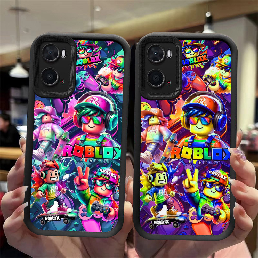 J-32 Roblox ดำขาวชมพูเคสโทรศัพท์หรับ OPPO A57 A77S A57S A77 A56S A57E 5G