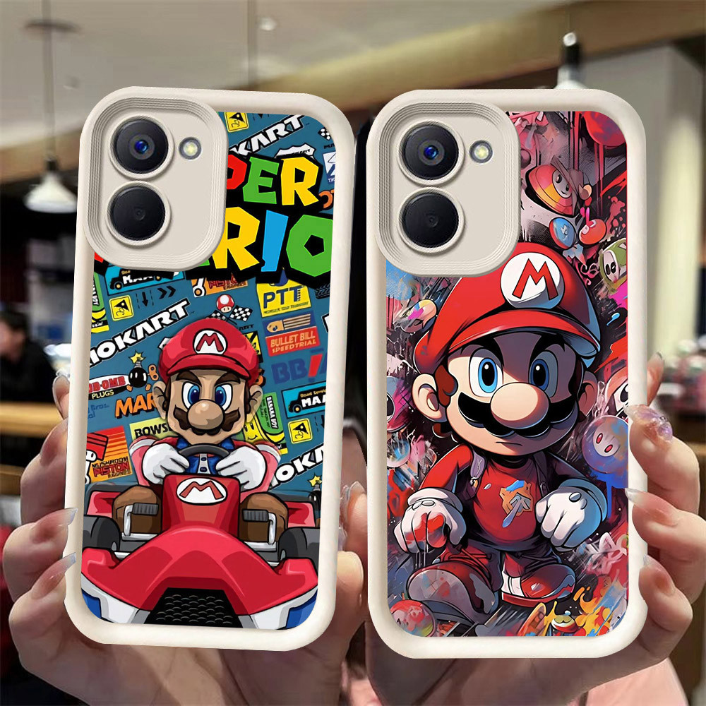 J-34 Mario ดำขาวชมพูเคสโทรศัพท์หรับ VIVO Y28S Y36 Y27S Y27 5G