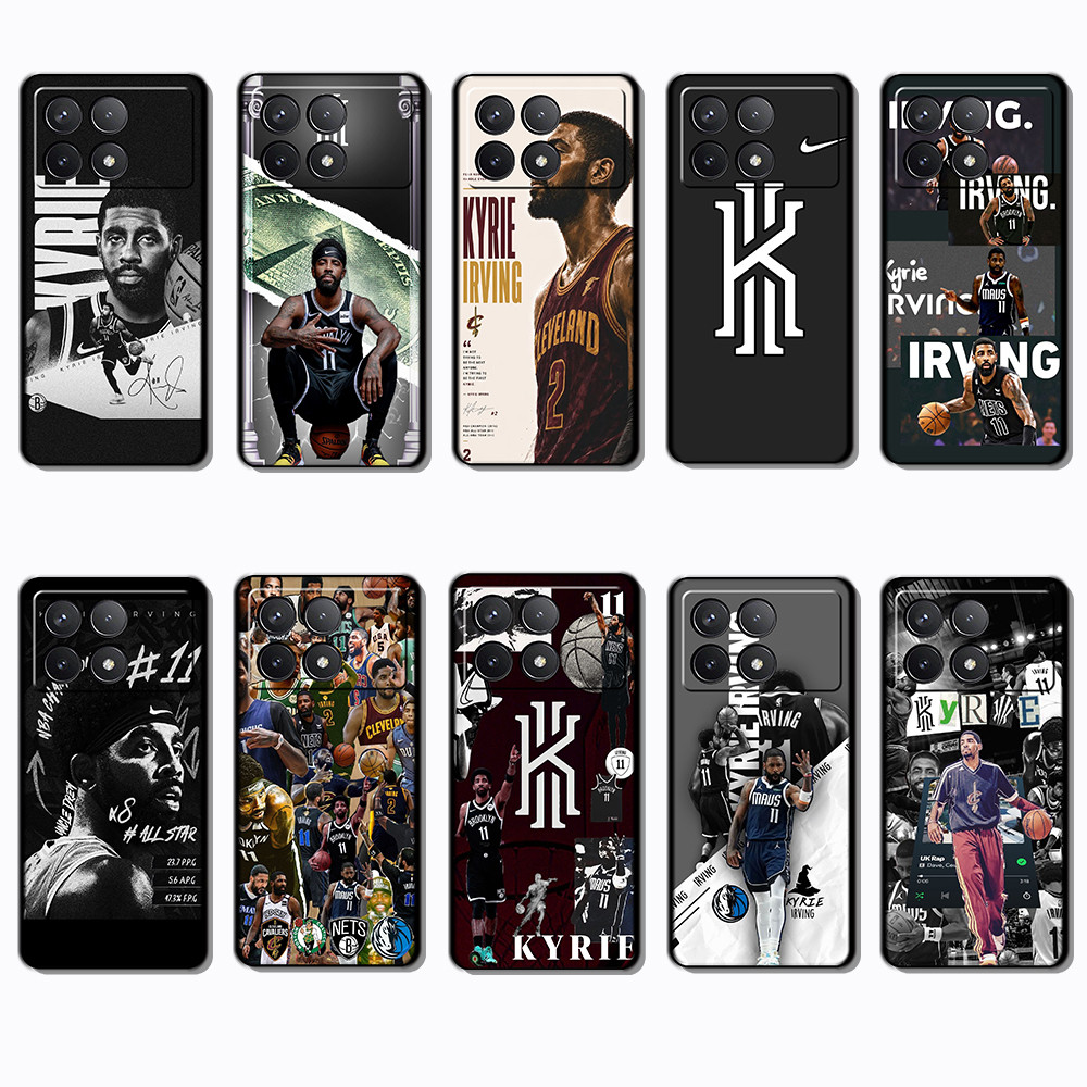 เคสโทรศัพท์สีดําแบบนุ่มสําหรับ Xiaomi Redmi K40 K60 K70 Note 7 8 Pro Kyrie Irving Cover