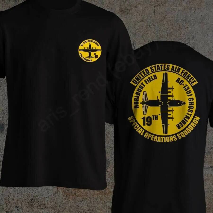 USAF Special Operation Squadron Hurlburt Field 19th AC-130J Ghostrider T เสื้อใหม่ผ้าฝ้าย 100% แขนสั