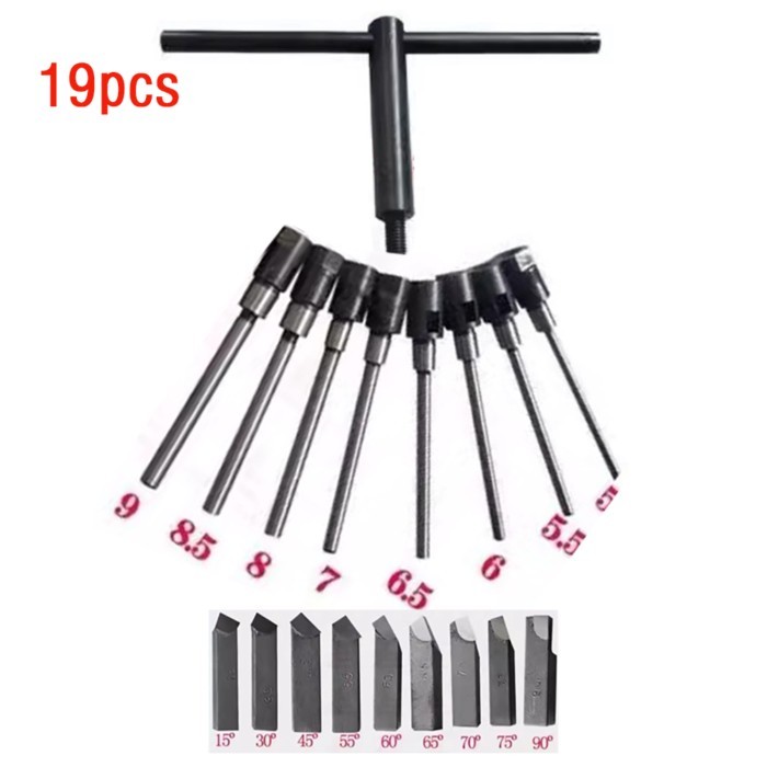 19pcs Valve Boring Cutters, Adjustable Universal Valve Reamers, Valve Seat Maintenance Tools