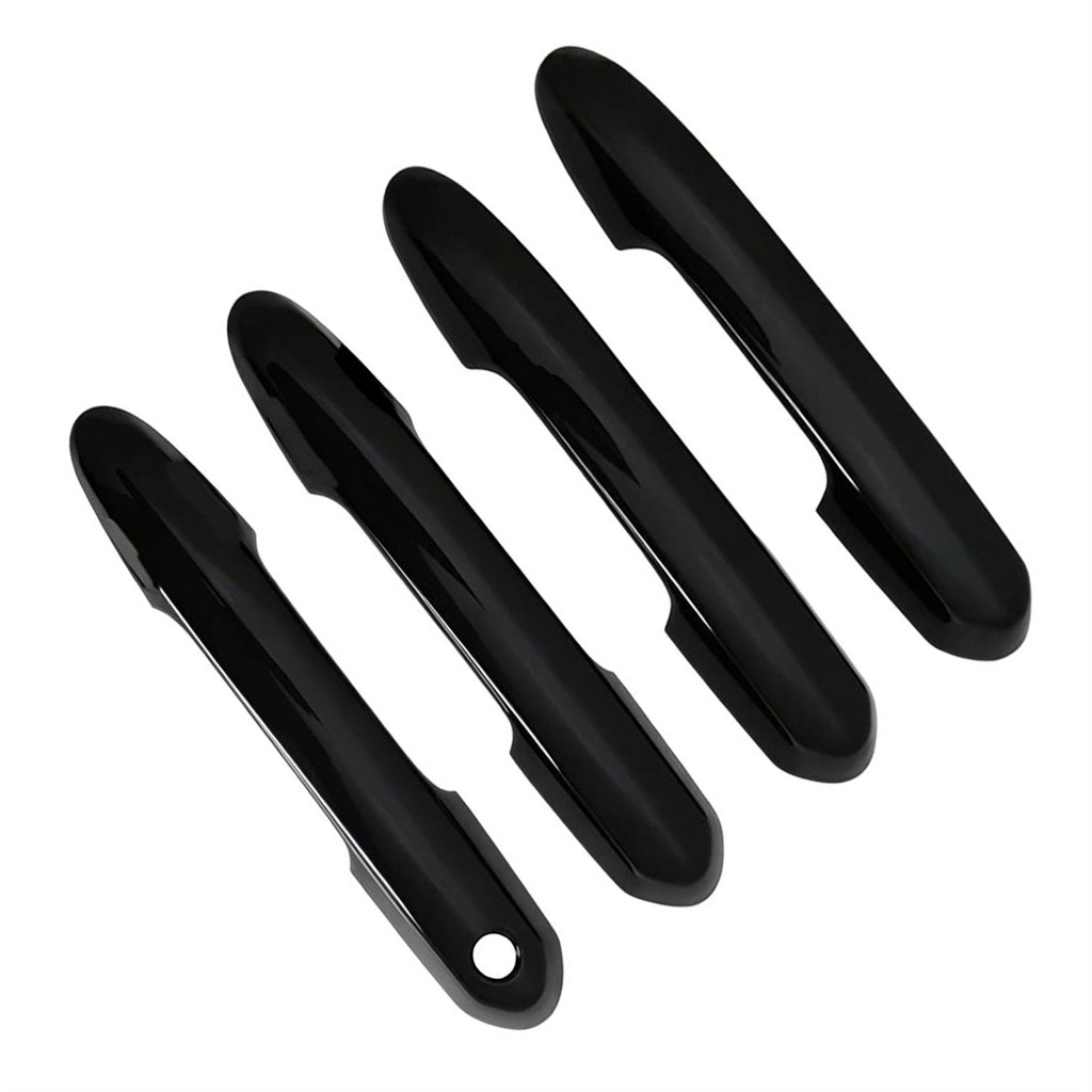 4 ชิ้นเคลือบเงาสีดําด้านนอกประตูฝาครอบ Trim Protector fit สําหรับ Toyota RAV4 2019-2025