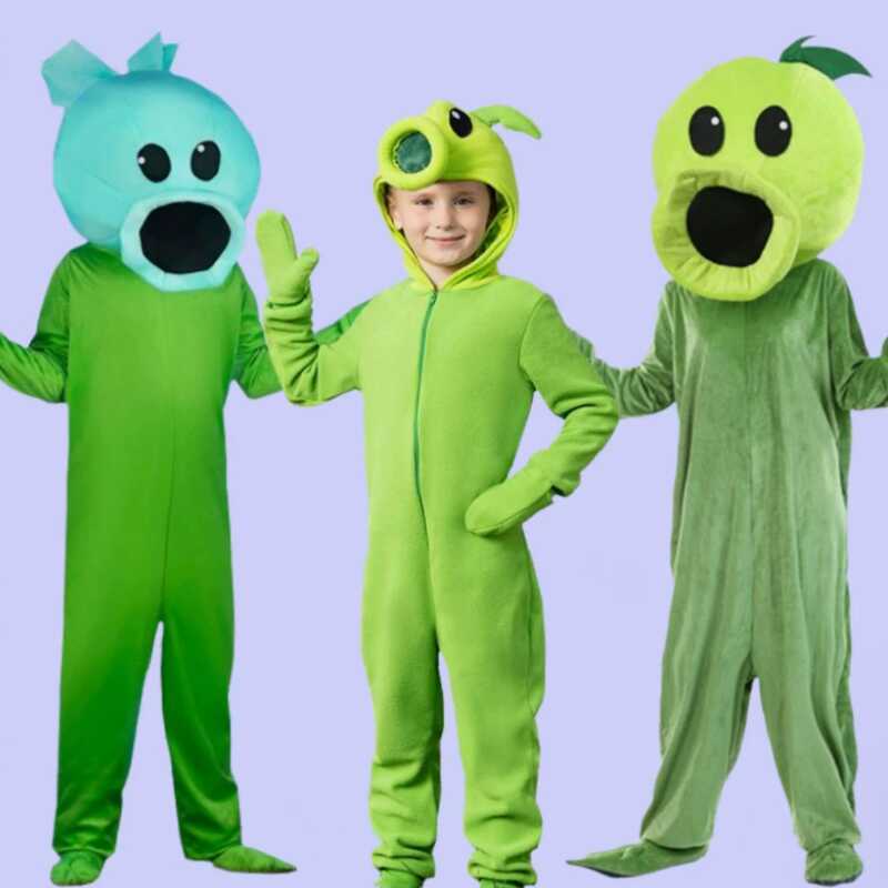 Classic Games Adult Zombie Sunflower Pea Shooter Costume With Headgear Carnival Halloween Costumes