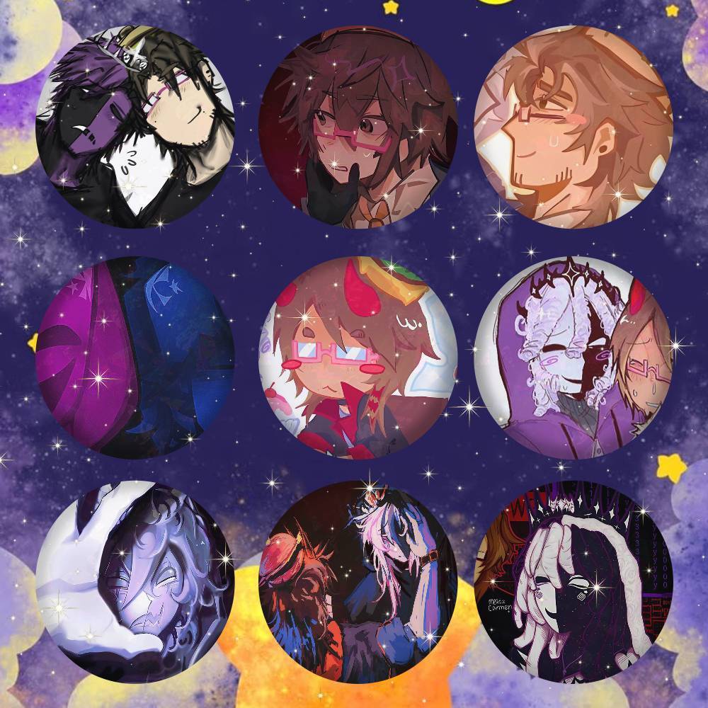 A-Noli และ 007n7 Fanart การ์ตูนรอบเข็มกลัดบนกระเป๋าเป้สะพายหลังแจ็คเก็ตปุ่มอะคริลิค Pins Collection
