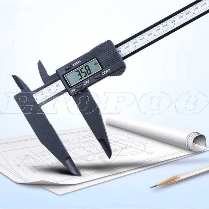150mm 200mm 300mm 0.1mm Digital Electronic Vernier Caliper Jaw Long Plastic Digital Caliper Microme