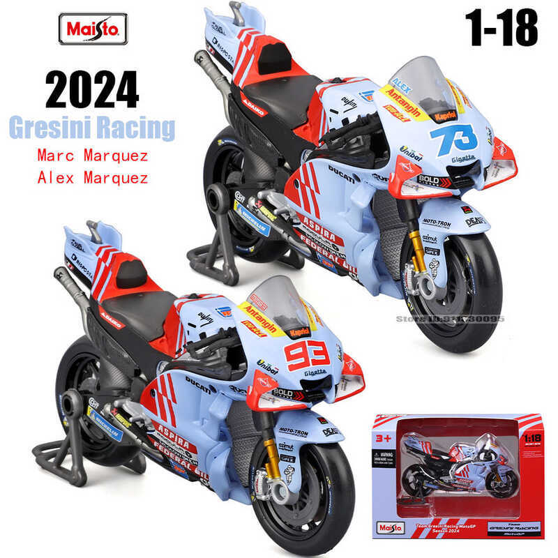 4 Gresini Racing MotoGP #3 Marc #73 Alex Marquez casting alloy motorcycle Model collection gift toy